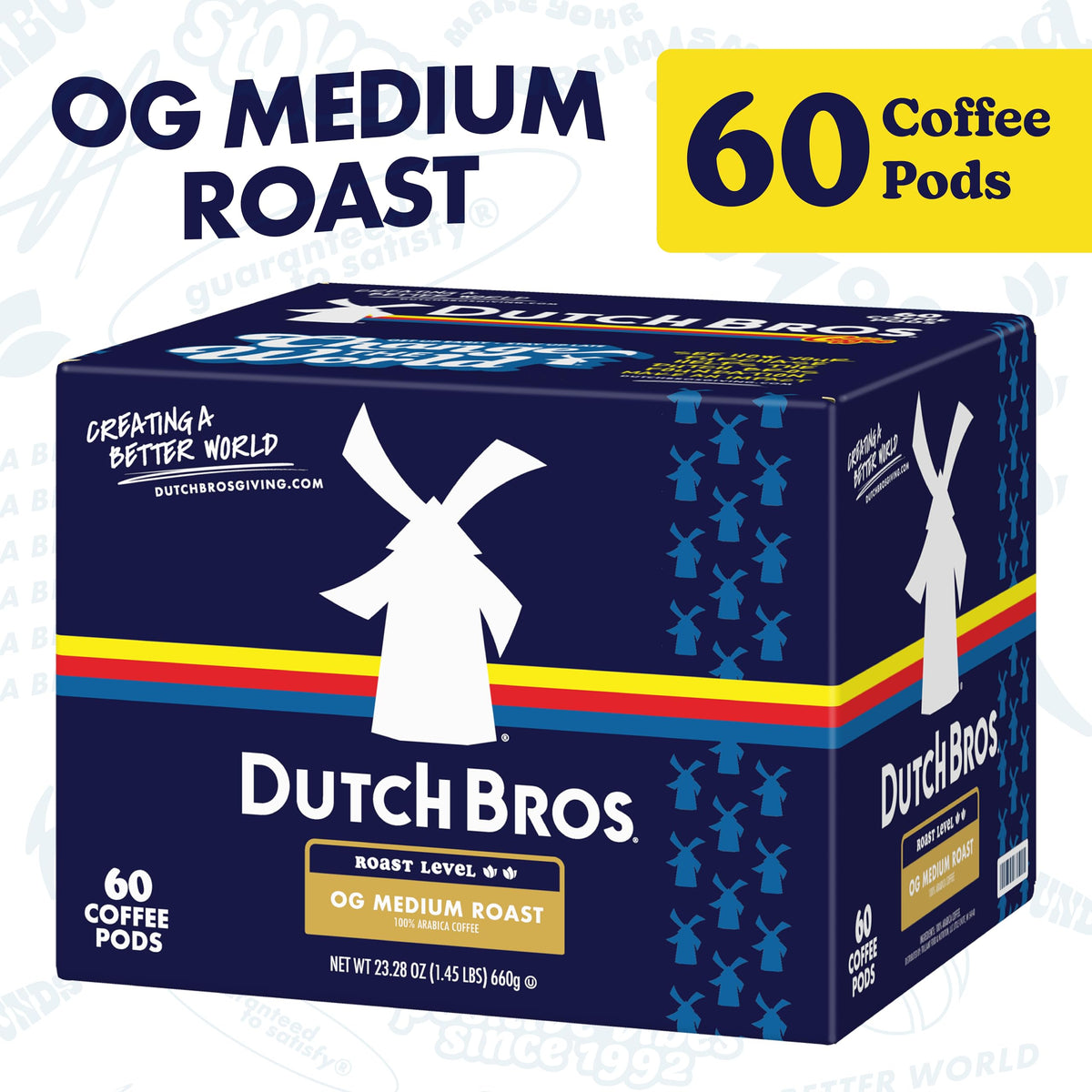 Dutch Bros OG Medium Roast pods close-up highlighting premium Arabica quality