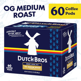 Dutch Bros OG Medium Roast pods close-up highlighting premium Arabica quality
