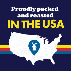 Close-up of Dutch Bros packaging displaying bold branding and quality.