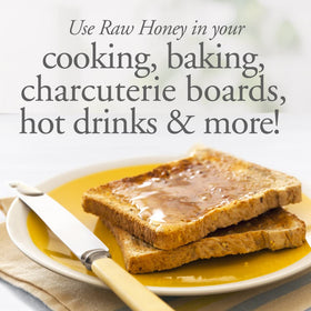 Amber Dutchman's Gold Raw Honey jar on shelf signals premium quality.