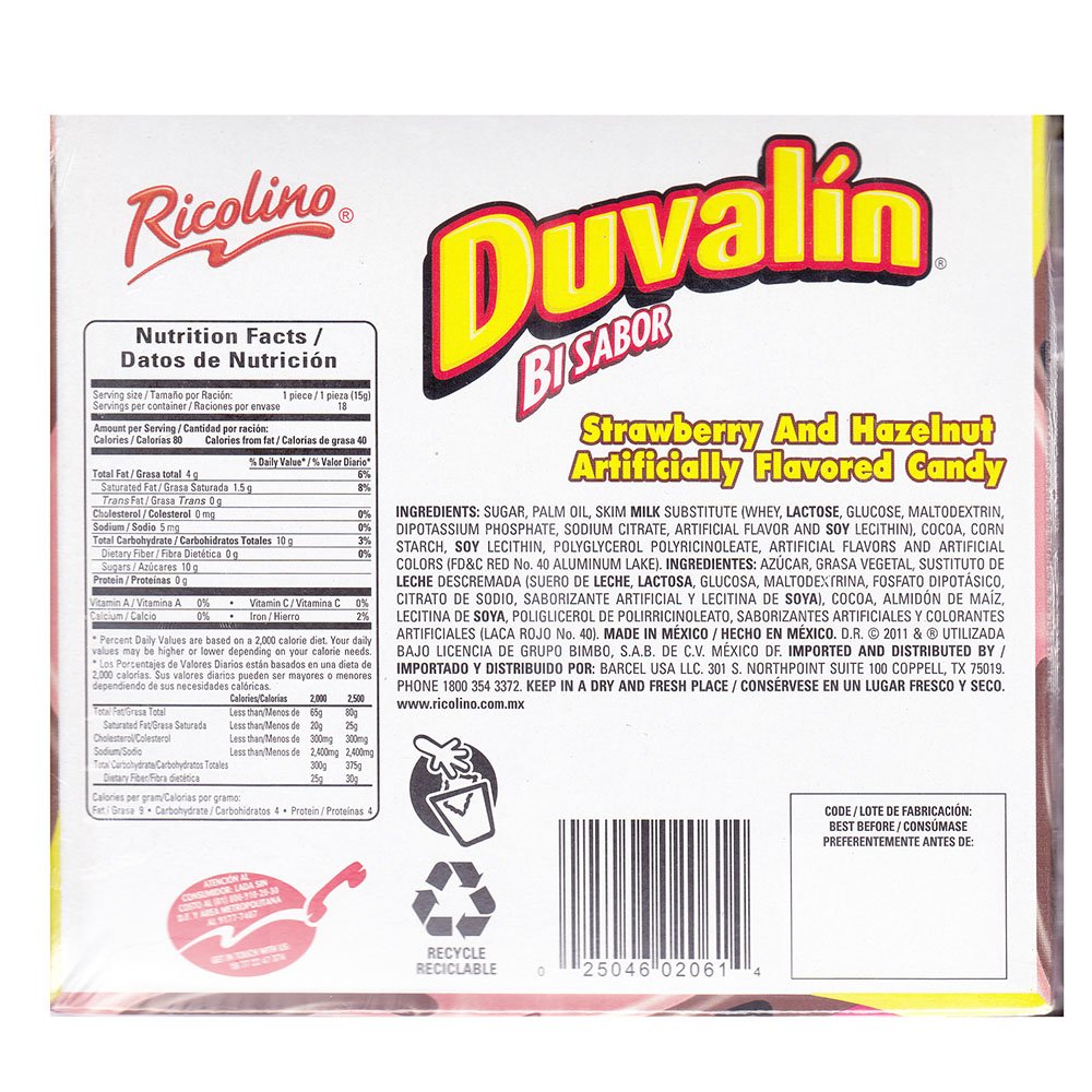 Duvalin hazelnut flavor candies close-up, creamy texture appeal
