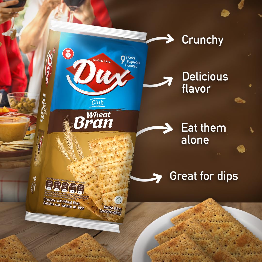 DUX Wheat Crackers four-bag box keeps pantry stocked for quick cravings.