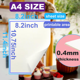 DVECUE wafer paper for edible ink printing, compatible with edible printers.
