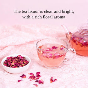 DYBOEDYO rose petals decorating desserts and pastries.
