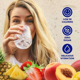 DYLA Dole Peach Mango packaging highlighting Vitamin C and Zinc.