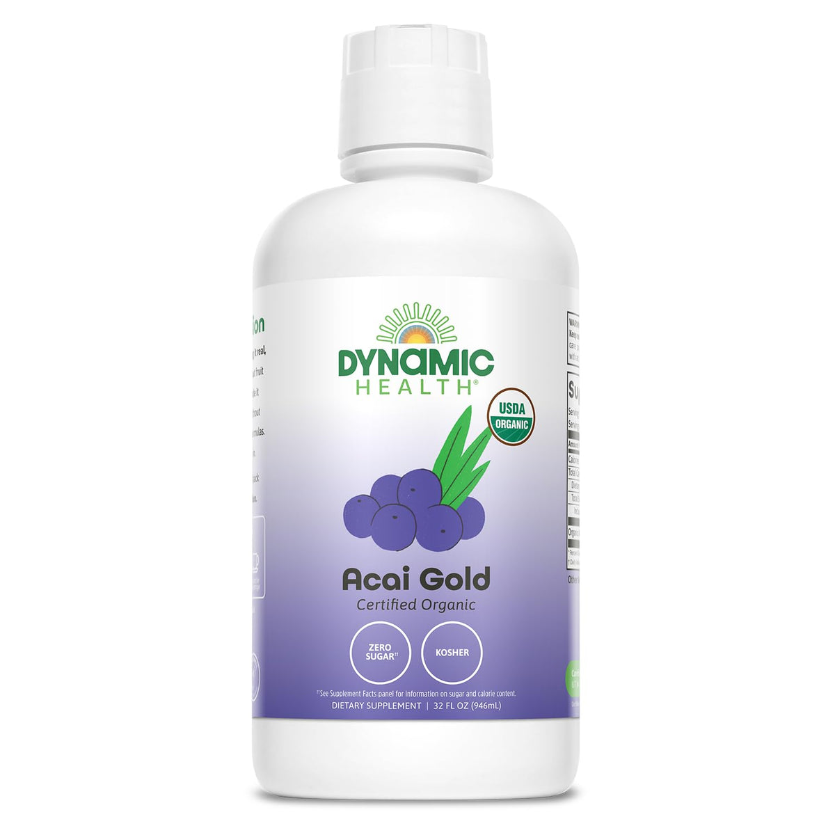 Dynamic Health Acai Gold bottle of organic juice for daily wellness