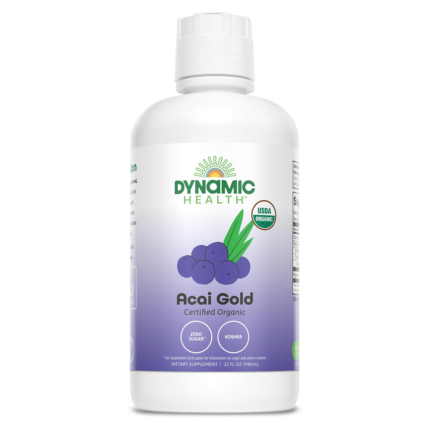Dynamic Health Acai Gold bottle of organic juice for daily wellness