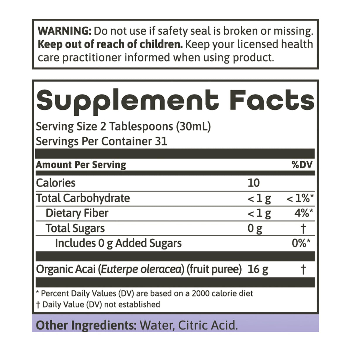 Dynamic Health Acai Gold glass ready to sip on the go