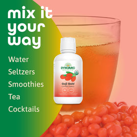 Dynamic Health Goji Gold Pure Juice cap and BPA-free packaging for safe daily use.