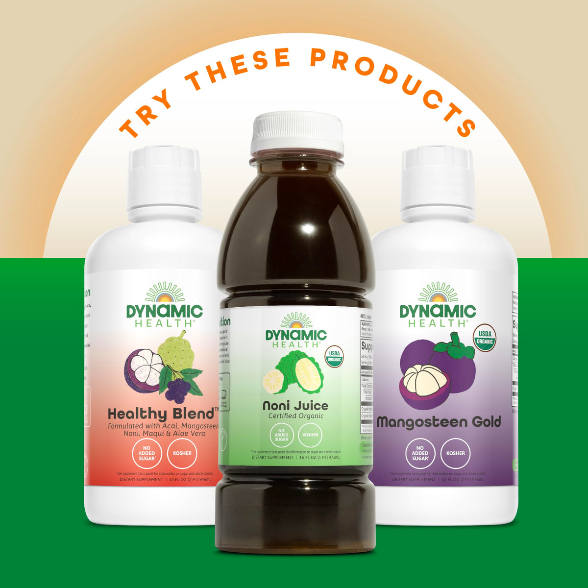 Dynamic Health Graviola Blend in store display suggesting convenient wellness routine.
