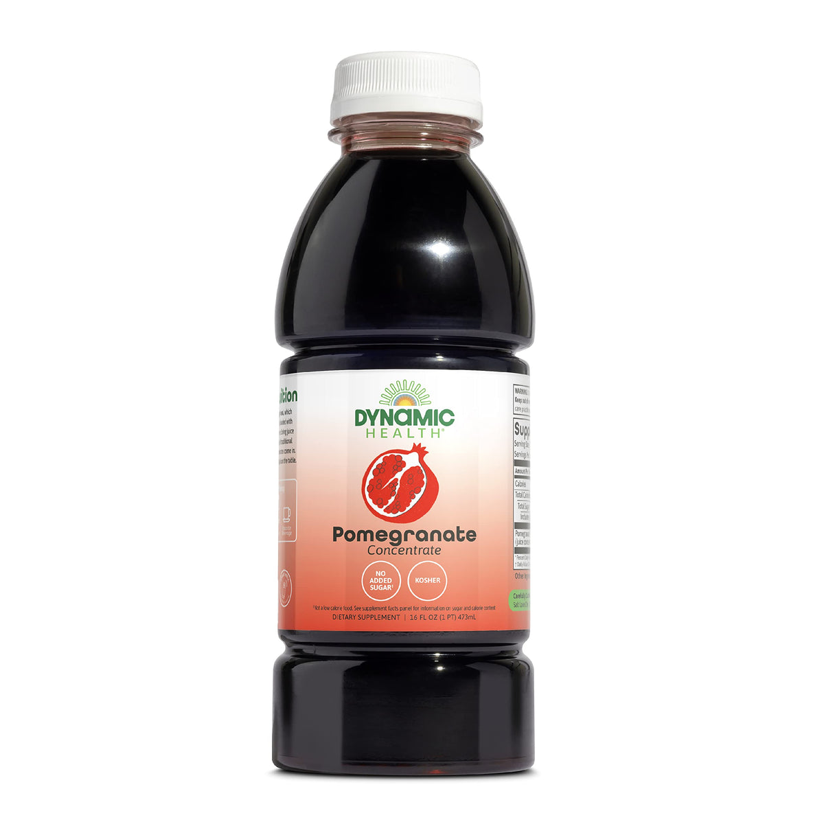 Dynamic Health Pomegranate Juice Concentrate bottle emphasizing antioxidant-rich formula