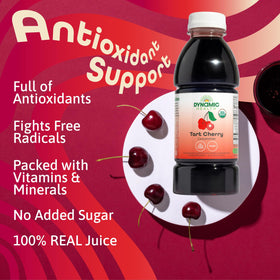 Dynamic Health Tart Cherry Juice glass with splash for everyday use