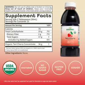 Dynamic Health Tart Cherry Juice being poured into a glass