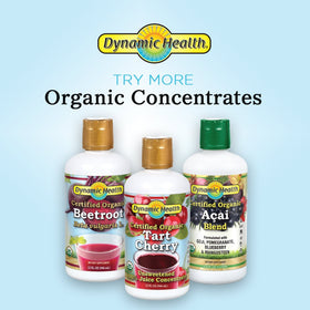 Dynamic Health tart cherry juice tonic in a kitchen setup as a flavorful base for mocktails