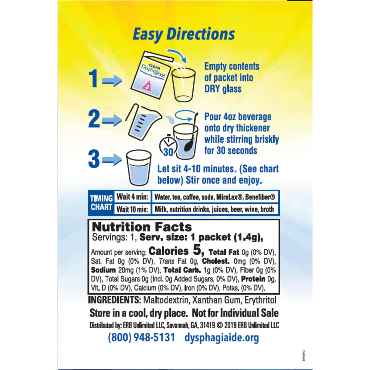 DYSPHAGIAIDE single-serving packets enable safe thickening in hot and cold drinks.