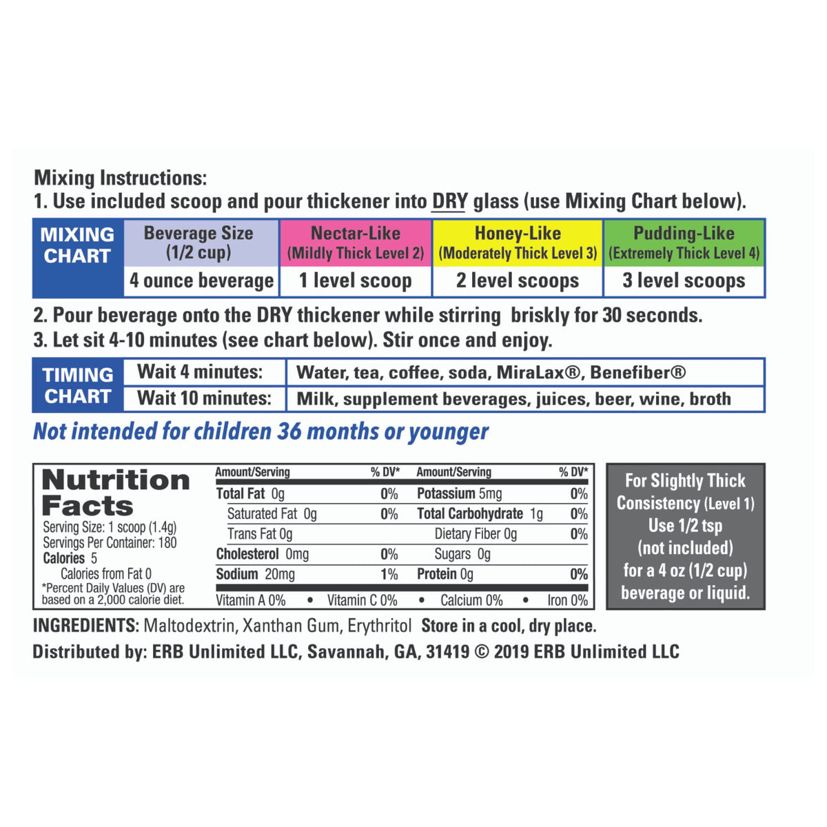DYSPHAGIAIDE xanthan gum formula close-up highlights stable thickness.