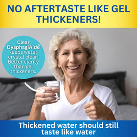 DYSPHAGIAIDE clinician using thickener in a clinical setting