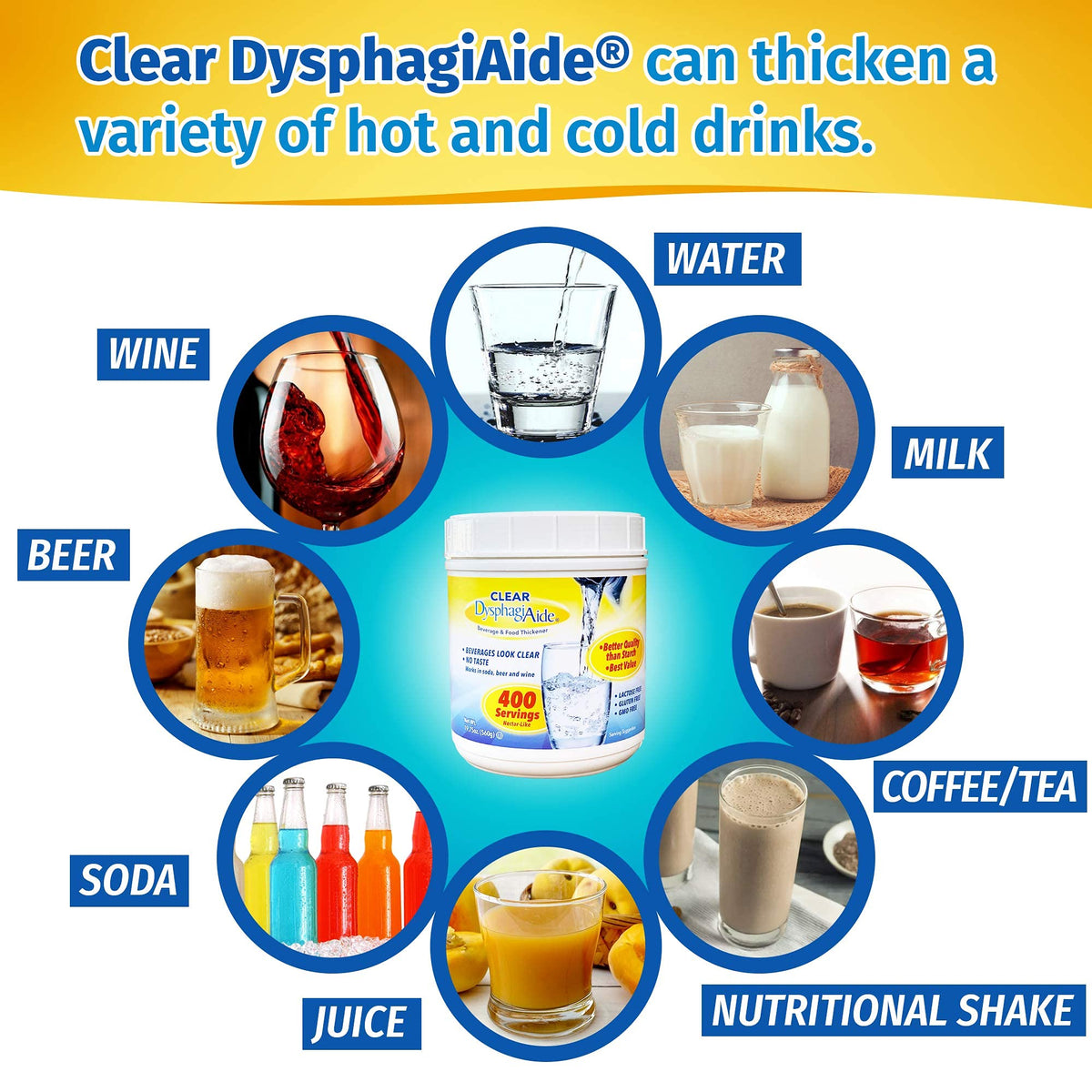 DYSPHAGIAIDE clear thickened liquid close-up showing smooth texture