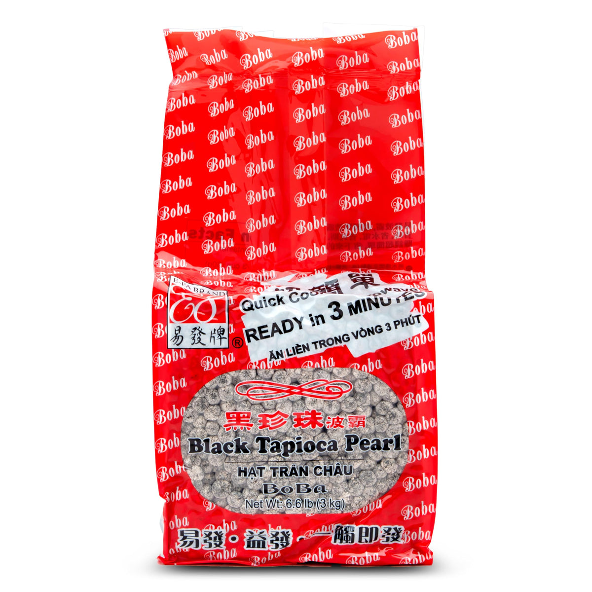 E-FA BRAND Black Tapioca Pearls packaging for bulk home use.