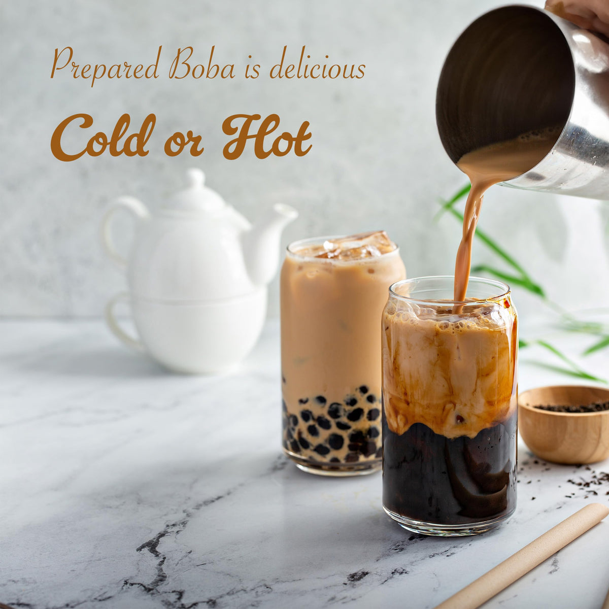 Halal certified E-FA BRAND black tapioca pearls for inclusive menus.