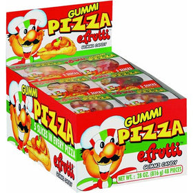 E.Frutti Gummi Pizza slices pack details, ideal for promotions and gifting.