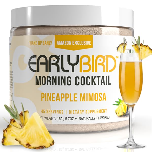 EarlyBird Morning Cocktail pineapple mimosa bottle offers a smooth energy boost.