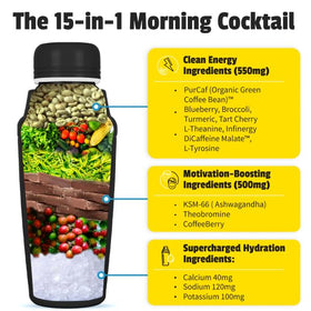 Ingredients card shows blueberries and green tea for antioxidants.