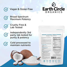 Earth Circle Organics coconut milk powder baking ingredient for desserts.