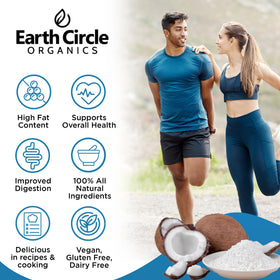 Earth Circle Organics coconut milk powder in coffee for tropical flavor.