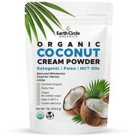 Earth Circle Organics coconut milk powder pack for dairy-free, keto-friendly use.