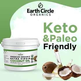Earth Circle Organics coconut oil pantry-ready, gluten-free kitchen staple.