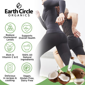 Earth Circle Organics coconut oil in a smoothie glass for creamy, dairy-free richness.