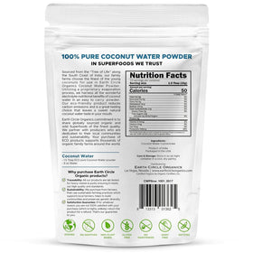 Earth Circle Organics coconut water powder dissolving in water for instant hydration