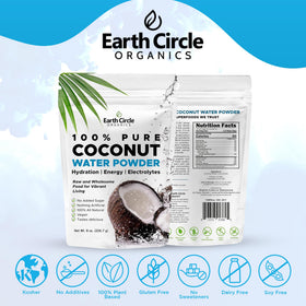 Earth Circle Organics Coconut Water Powder in a smoothie showcases versatile hydration boost