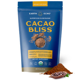 Earth Echo Cacao Bliss cup ritual showcases rich aroma for mindful sipping.