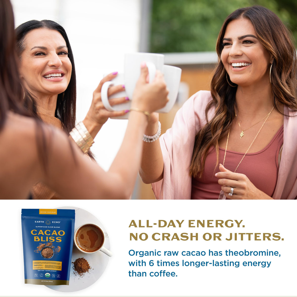 Earth Echo Cacao Bliss hot-chocolate-spice shows versatile cozy drink option.