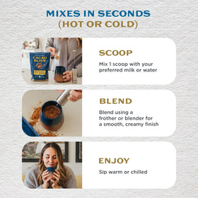 Earth Echo Cacao Bliss smoothie-bowl captures creamy texture and antioxidant-rich boost.