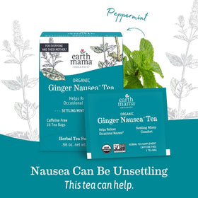 Earth Mama Ginger Nausea Tea brewed cup with soothing aroma