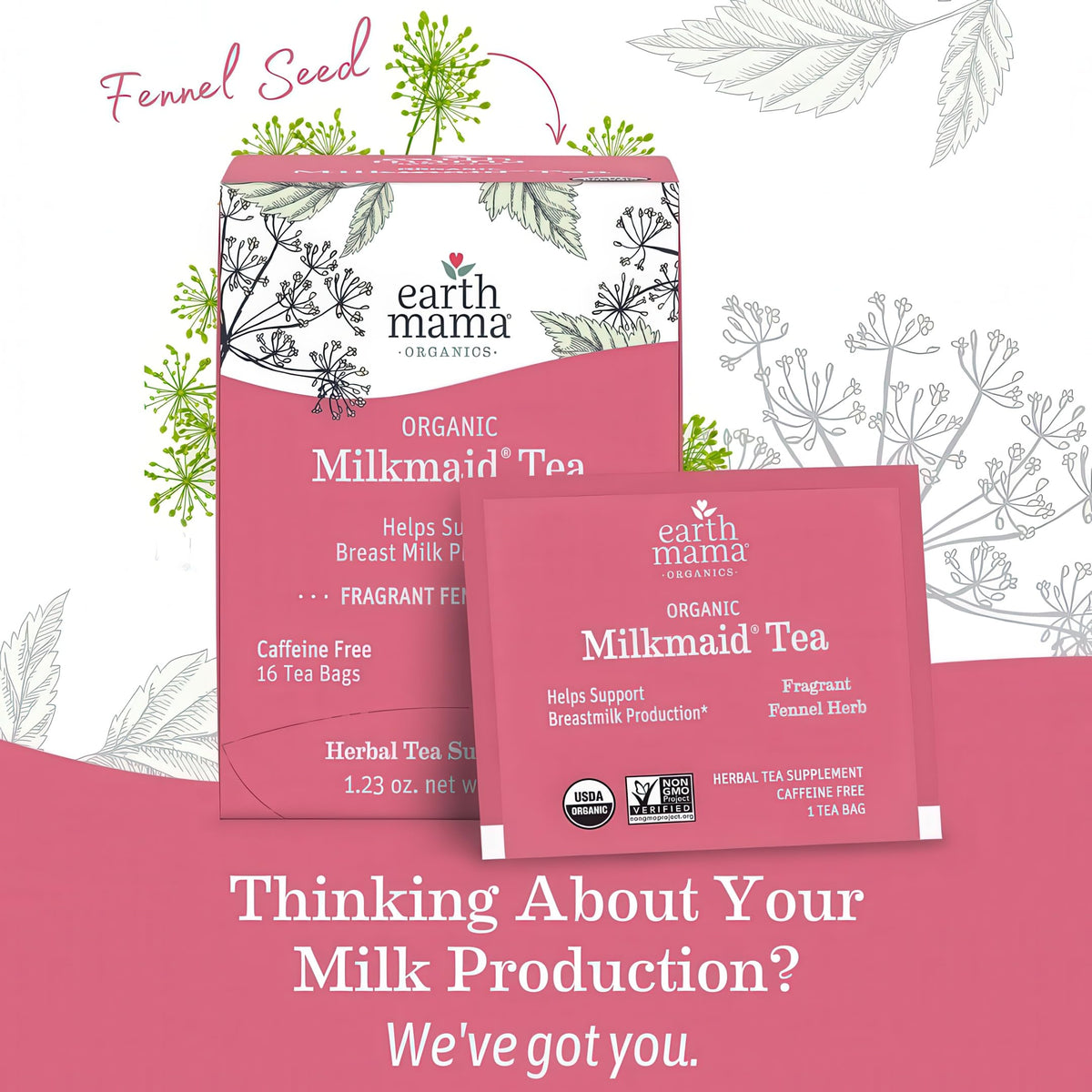 Hot cup of Earth Mama Milkmaid Tea ready to sip.