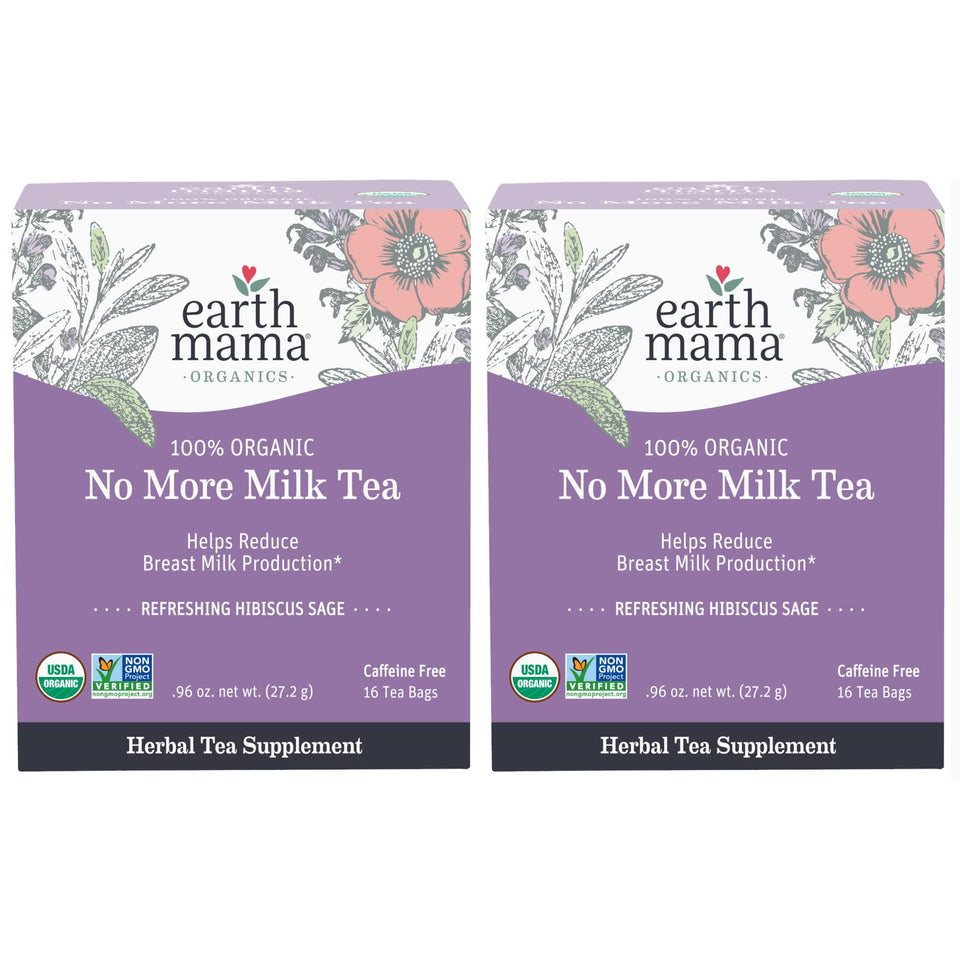 Earth Mama No More Milk Tea bag pack ready to brew for gentle post-weaning comfort.
