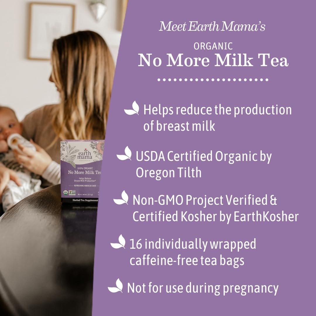 Earth Mama No More Milk Tea hot cup steaming for a caffeine-free comforting ritual.