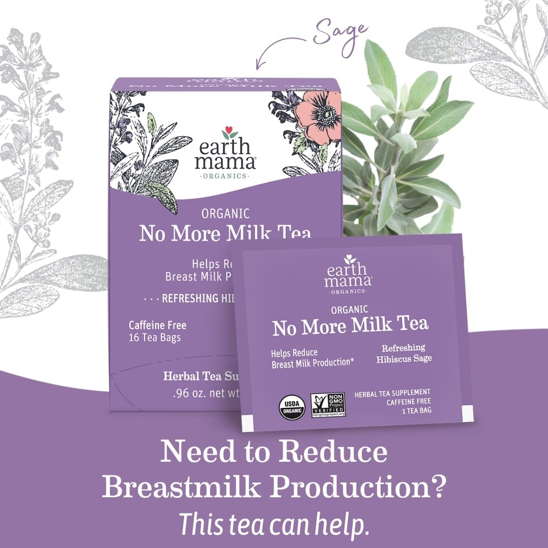 Earth Mama No More Milk Tea steeping in a mug with fragrant hibiscus notes.