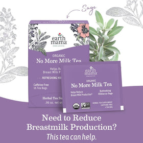 Earth Mama No More Milk Tea steeping in a mug with fragrant hibiscus notes.
