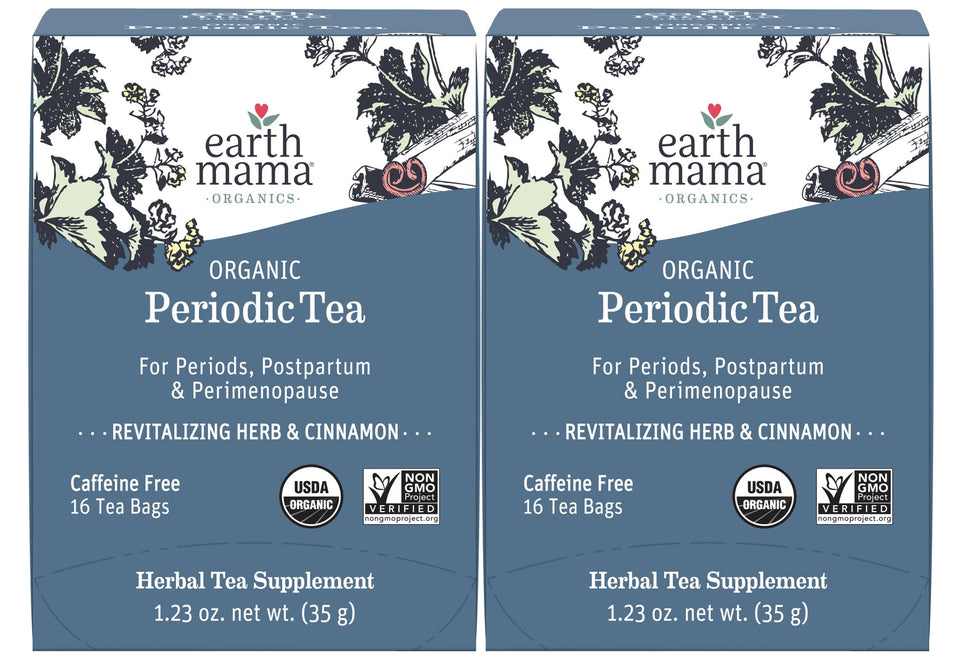 Earth Mama Organic Periodic Tea tea bag closeup for a comforting cycle ritual