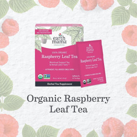 Organic certification label on Earth Mama Raspberry Leaf Tea packaging.