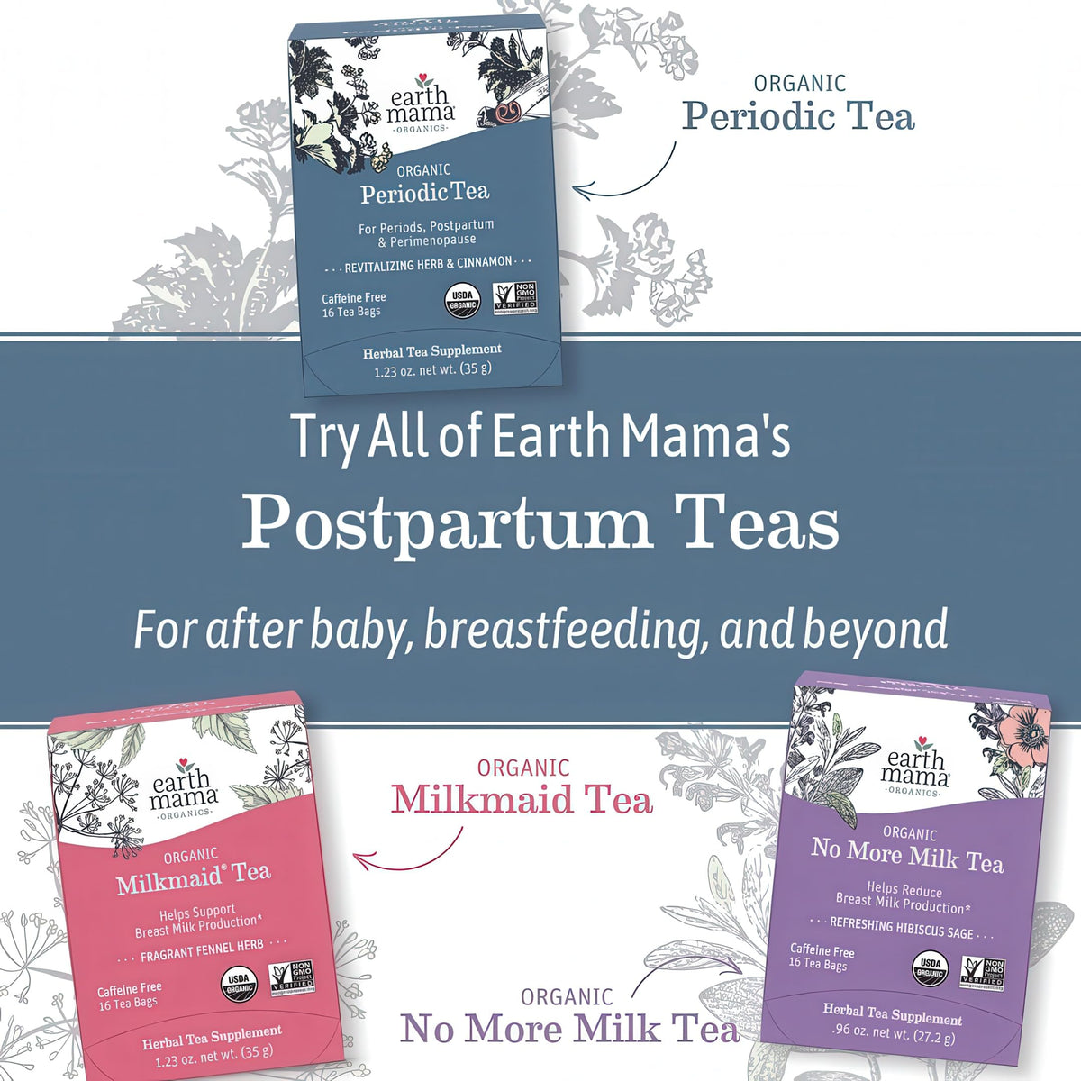 Earth Mama Organic Raspberry Leaf Tea label badge indicating organic status