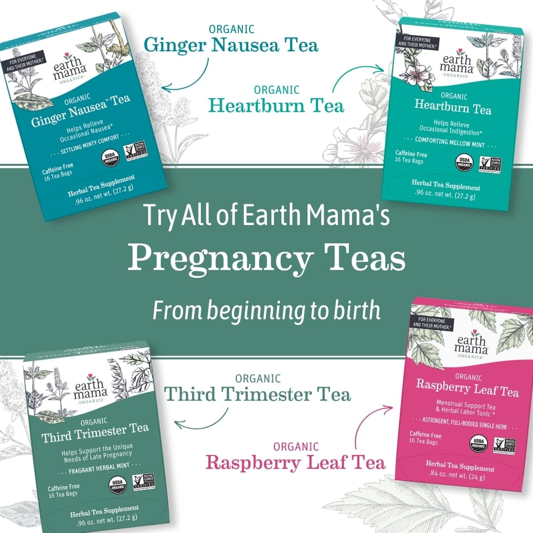 Fresh mint aroma with Earth Mama Third Trimester Tea in a cup.