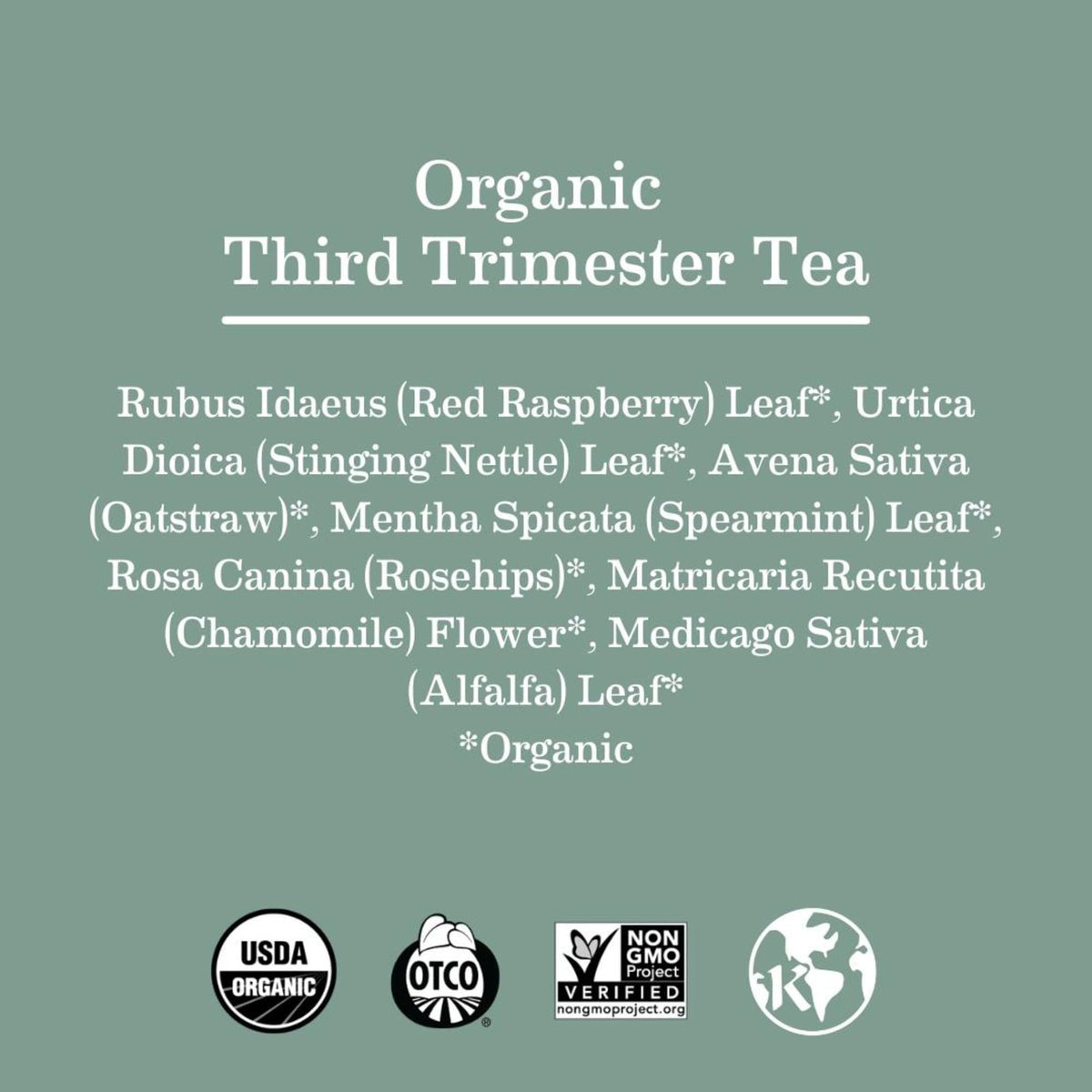 Earth Mama third-trimester tea mug hot illustrates caffeine-free sipping during late pregnancy.