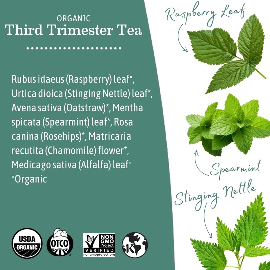 Earth Mama Organic Third Trimester Tea packaging box displayed.