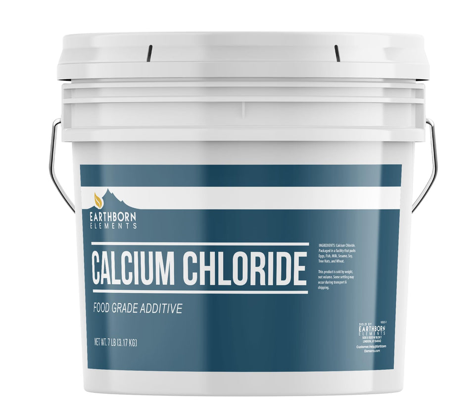 Earthborn Elements Calcium Chloride bottle for wine and cheese preparation.